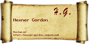 Hexner Gordon névjegykártya